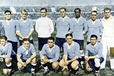 WM-Finale Uruguay Die ersten Weltmeister 1930 Fußball 4x6 FOTO