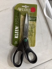 Westcott KleenEarth Recycled Stainless Steel Scissors 8" Straight Black 41418