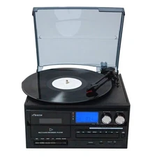 Victor Cosmopolitan 8-in-1 Turntable Music Center w/ 3-Speed Turntable & Radio