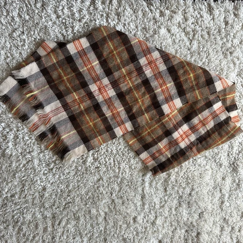 Foulard Christian Dior vintage à carreaux fabriqué en France acrylique