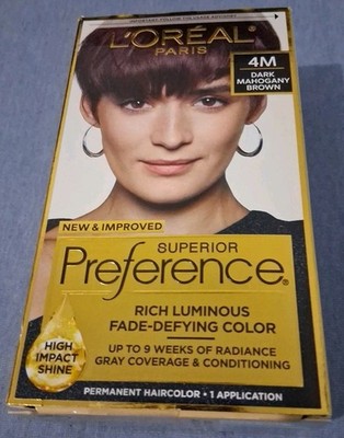 L'Oreal Paris Superior Preference Shine Perm Hair Color 4M Dark Mahogany Brown 