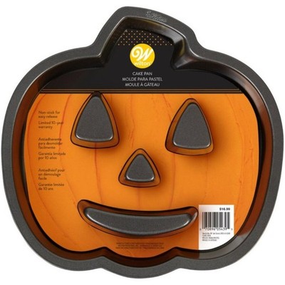 Halloween Cake Pan Pumpkin Shape Non-Stick Metal Wilton 11''x10''
