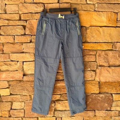 Mini Boden Boys 9-10 Blue Pull On Cargo Jogger Pants Zip Pockets Relaxed Fit