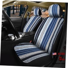 Car Seat Covers 2PCS Blue Baja Blanket Universal Front Seats Blue Stripe