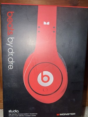 Monster Beats by Dr. Dre Studio 1st Gen Red Wired Headphones Complete OG Box