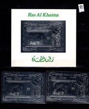 RC RAS AL KHAIMA - MNH - SILVER STAMPS - PERF + IMPERF - OLYMPICS - SPACE 