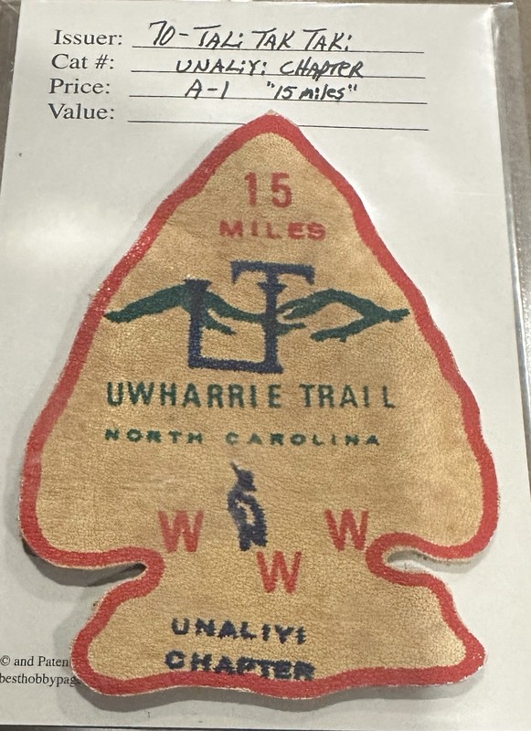 Oa Lodge #70 Tali Tak Taki, Unaliyi Chapter A-1 Uwharrie Trail “15” Mile Leather