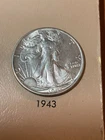 1943 Walking Liberty Half Silver  About Uncirculated/ BU You Get Coin in Photos!