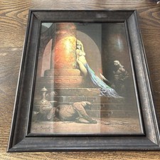 AFFICHE FANTAISIE VINTAGE ~ Déesse égyptienne Frank Frazetta impression encadrée 14x17"