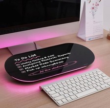 TSJ OFFICE 17" x 7" Pink Glass Desktop Whiteboard - Small Dry Erase Board with