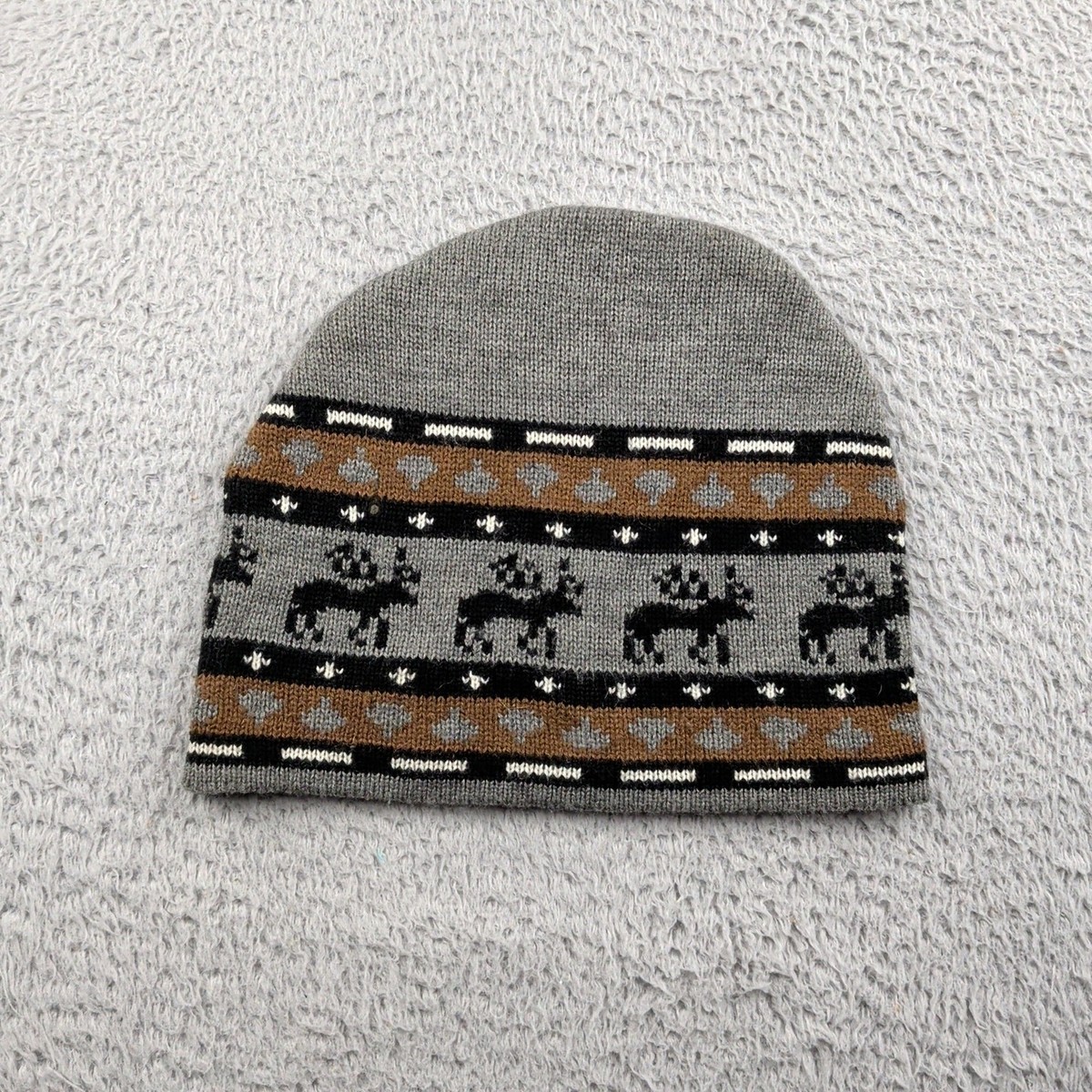 Ola Nesje Ab Hat Mens OSFA Adult Gray Brown Reindeer Souvenir Sweden Travel View 5