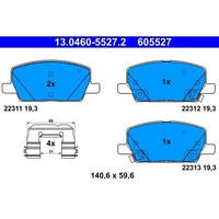 ATE 13.0460-5527.2 Bremsbelagsatz FüR Opel Chevrolet Mokka Mokka Trax J13