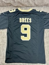 Nike Youth Sz M 10/12 NFL Football Jersey Drew Brees #9 New Orleans Saints Black
