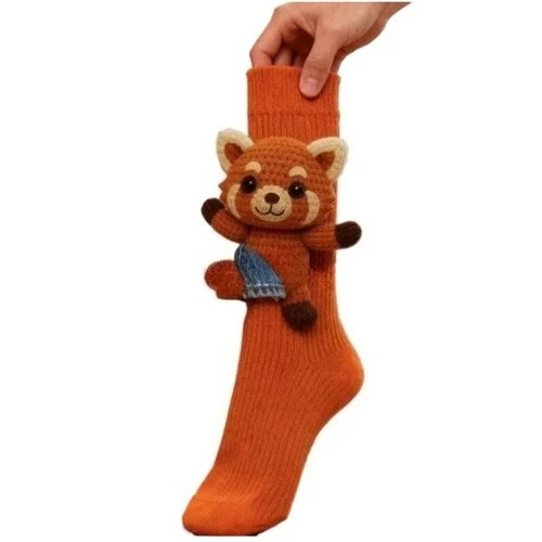 3D süße Tiere Socken Strickmuster Bodensocken Unisex lustig Weihnachtsgeschenk - Bild 34 von 34