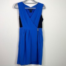 Marc by Marc Jacobs Zipher Blue Anya Sleeveless Dress Front Pockets Size 4