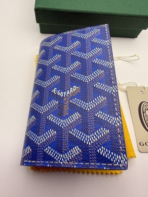 Goyard Saint Pierre Blue Geometric Logo Card Holder BRAND NEW 100% Authentic