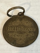 Vintage Rare Lowell Sigmund 1978 Rolls Royce Brass Keychain Key Fob