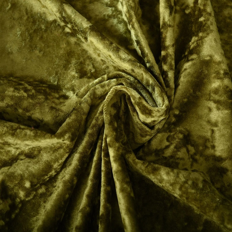 Olive Green Ruffles Ruffle Tablecloth, Vintage French Country House Iced Velv... - Image 4 of 4