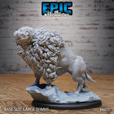D&D Miniature - Bison (Large)- 3D Model Print DnD RPG Figur Druck