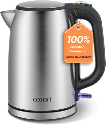 COSORI Wasserkocher Edelstahl - Wasserberührende Teile Plastikfrei - Strix-Techn