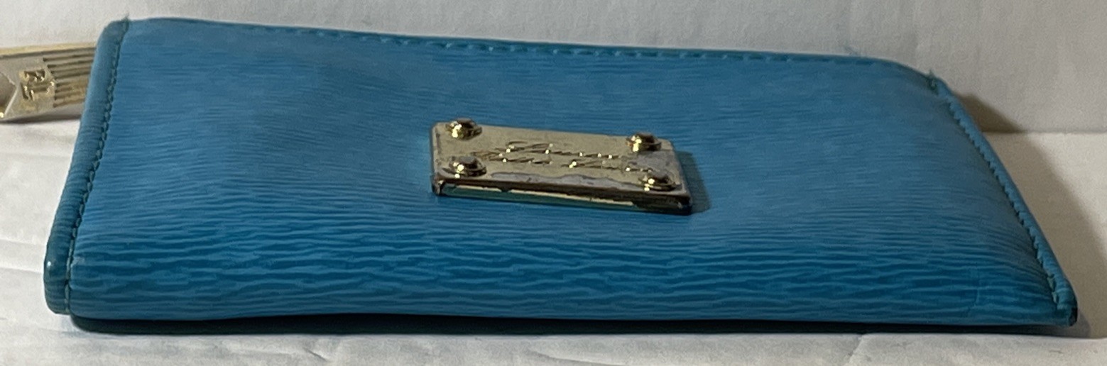 Ralph Lauren Keychain Coin Purse ID Holder Blue 4.5 X 3.25”