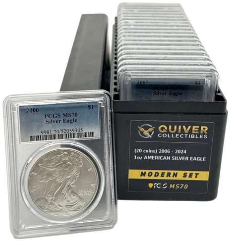 Modern PCGS MS70 Set of 20 American Silver Eagles (Every Coin from 2006-2024)