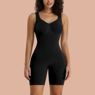 SHAPERX Womens Black Seamless Tummy Control Bodysuit Shapewear Small NWT