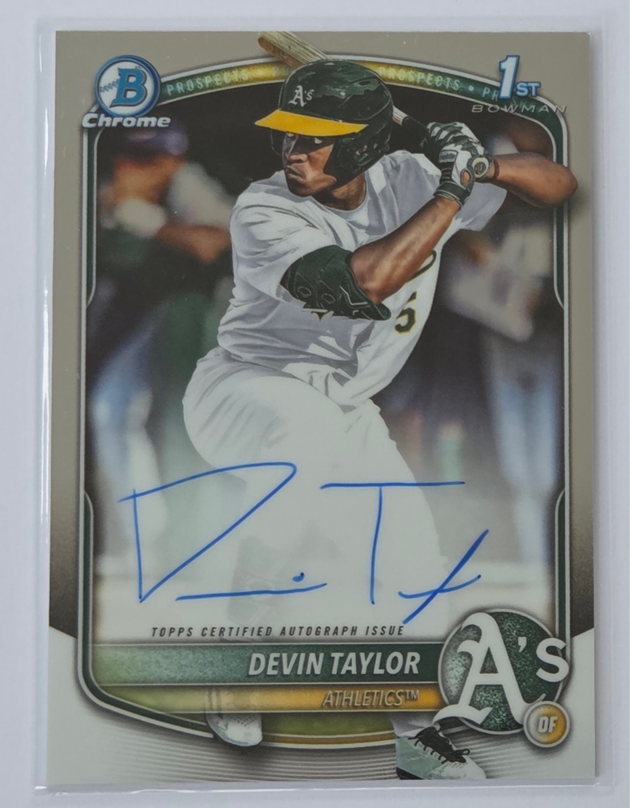 Devin Taylor 2025 Bowman Draft Chrome AUTO 1st Bowman #CPA-DT Athletics