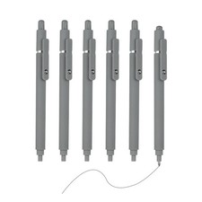 6Pcs 0.5mm Retractable Pens, Grey Gel Ink,Grey