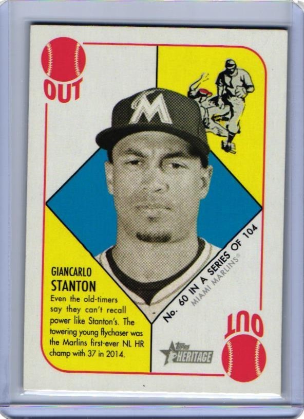 2015 Topps Heritage '51  #60 Giancarlo Stanton Blue Back