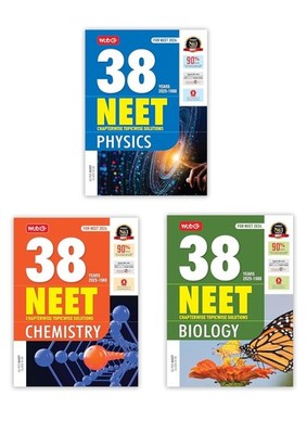 MTG 38 Years NEET PYQ 1988 2025 Physics Chemistry Biology Solved Papers Set of 3