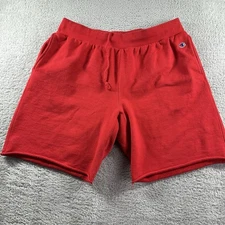Champion Sweat Shorts Mens 2xl Red Reverse Weave Heavyweight Cotton Elastic