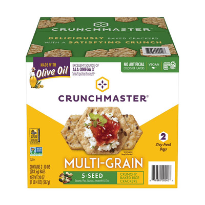 Crunchmaster 5 Seed Multi-Grain Crackers, 10 oz.   2 Packs, Crispy & Nutritious 