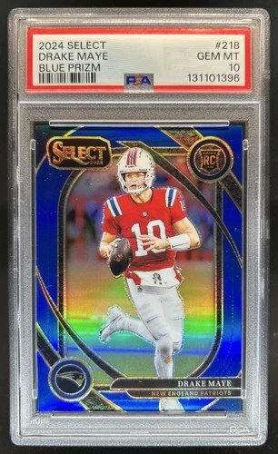 2024 Panini Select Drake Maye Club RC Blue Prizm Rookie #/99 Patriots PSA 10