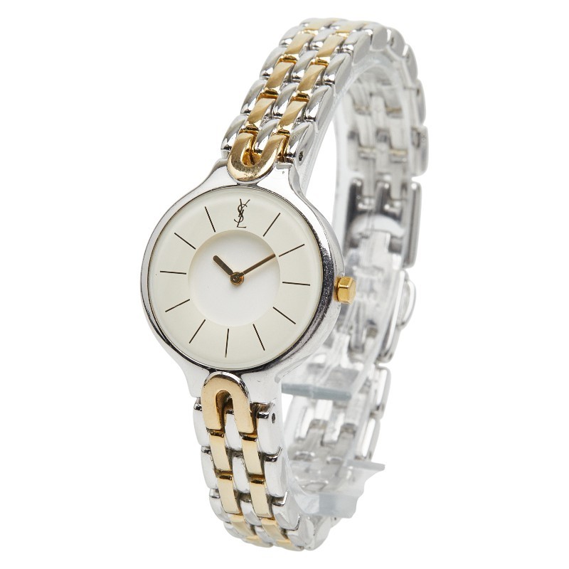 YVES SAINT LAURENT Watches 5421-H08070Y Japan Quartz white dial Women 【Used】 thumbnail 2