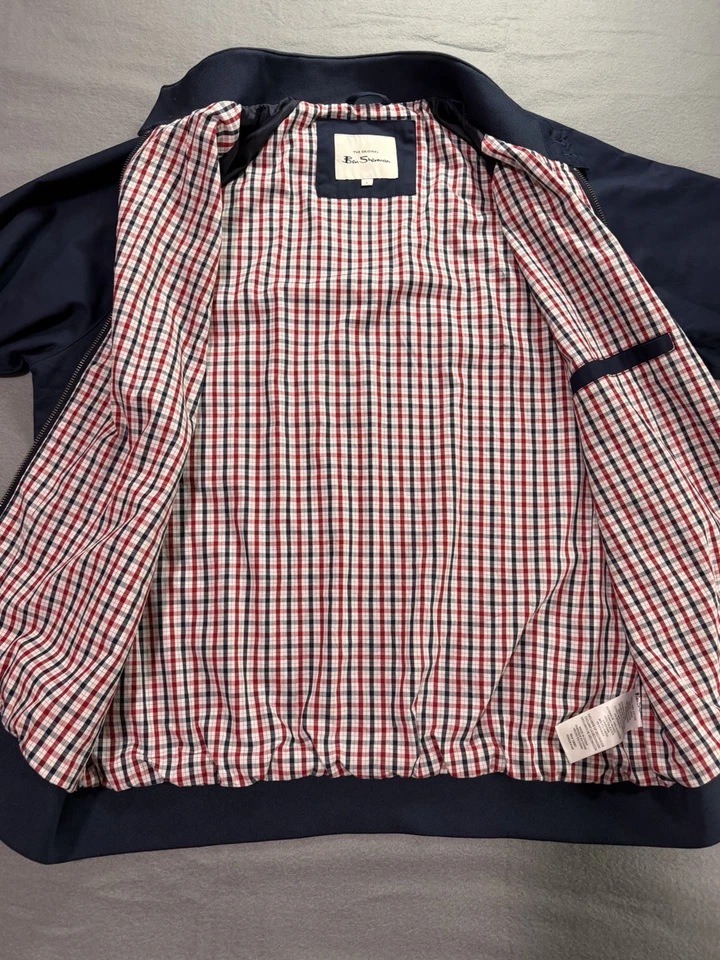 Куртка мужская Ben Sherman Mod Harrington размер Large темно-синяя клетка-бомбер - Изображение 3 из 4