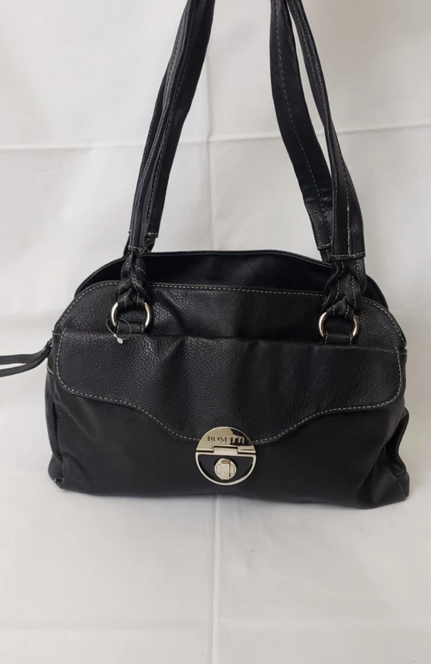 Rosetti  Black Leather Bag, Medium Size, Simply Elegant. Satchel Soft & Supple - Image 2 of 4