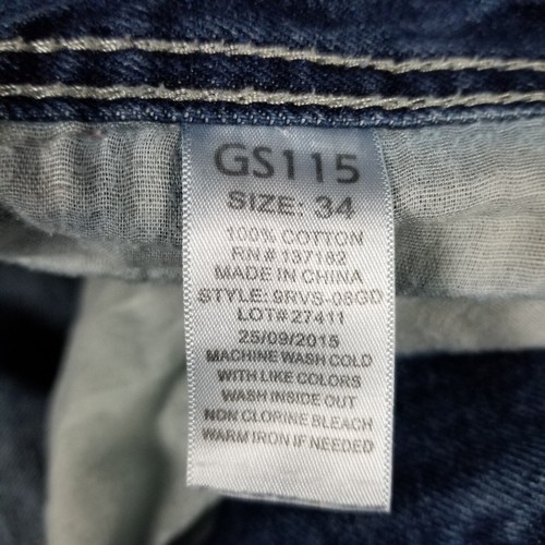 Jean Shorts Mens 36 Blue GS 115 Brando Slim Fit Bermuda Distressed Faded 36x12.5 - Picture 4 of 11