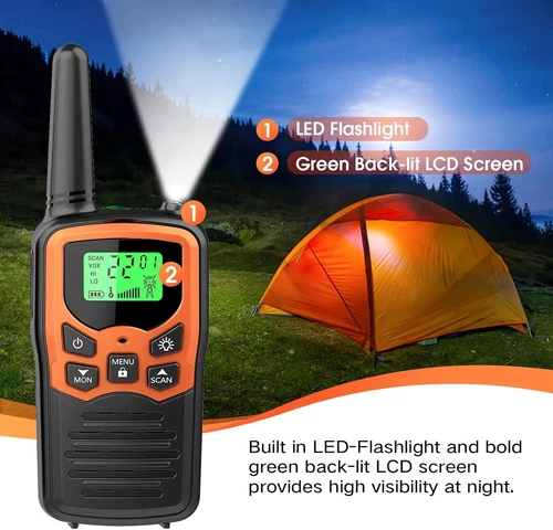 Long Range 100 mile Walkie Talkie Two Way Radio Charge Headset Waterproof 2 PACK - Picture 5 of 7