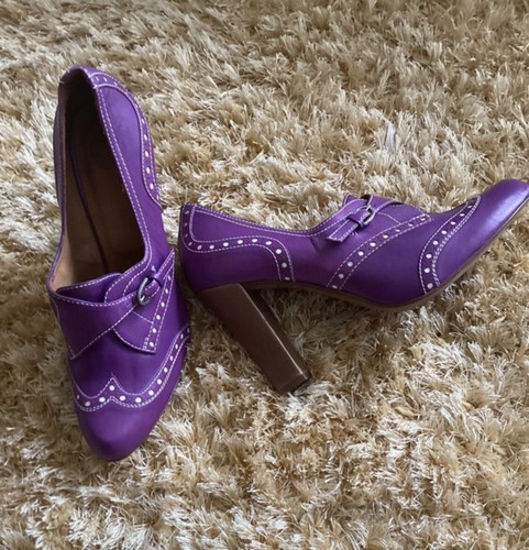 Hobbs Women’s Purple Leather High Heels Shoes Size 6.5/39.5 - Picture 3 of 13
