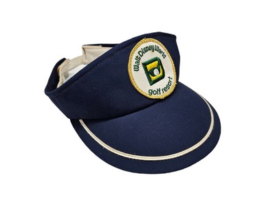 Vintage Walt Disney World Golf High Crown Visor Made in USA White Navy Blue VTG Walt Disney World Golf Classic Golf Embroidered Navy  main image 2