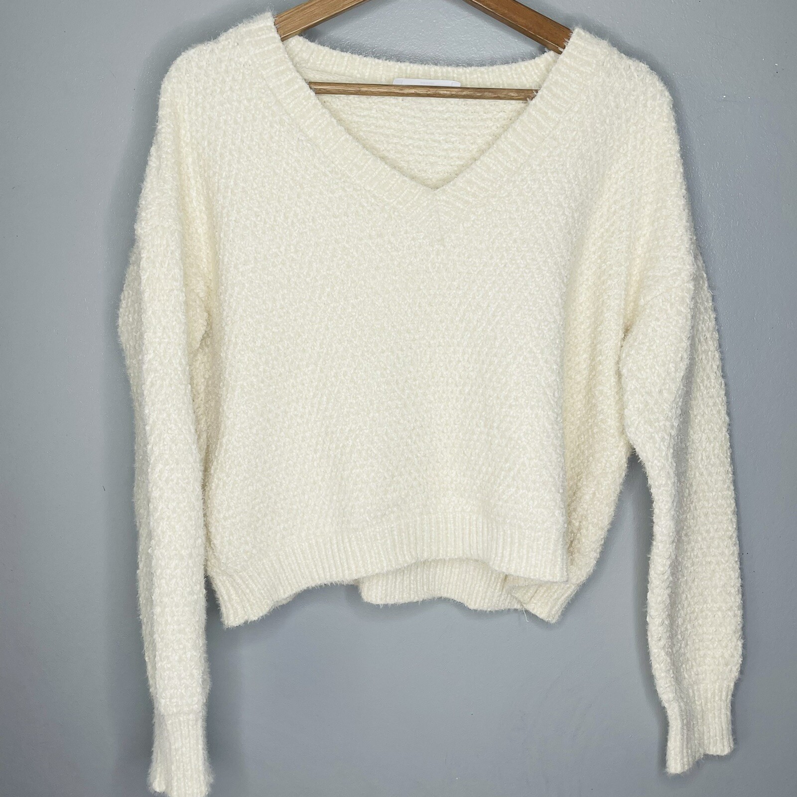 Double Zero women's cream close knit crop sweater small super soft NWOT |  eBay