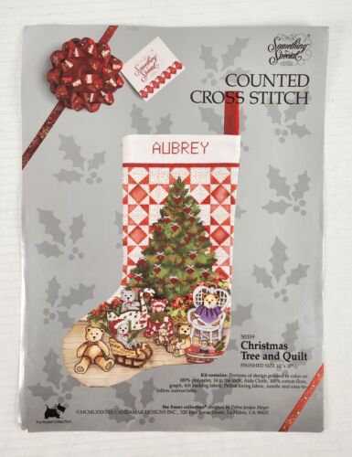 Something Special Counted Cross stitch Christmas Tree & Quilt Stocking Kit 50359 - Picture 1 of 14