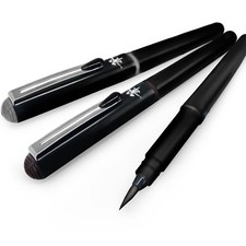 Pentel Refillable Pocket Brush Pen With 6 Ink Cartridges Black, Grey, Sepia