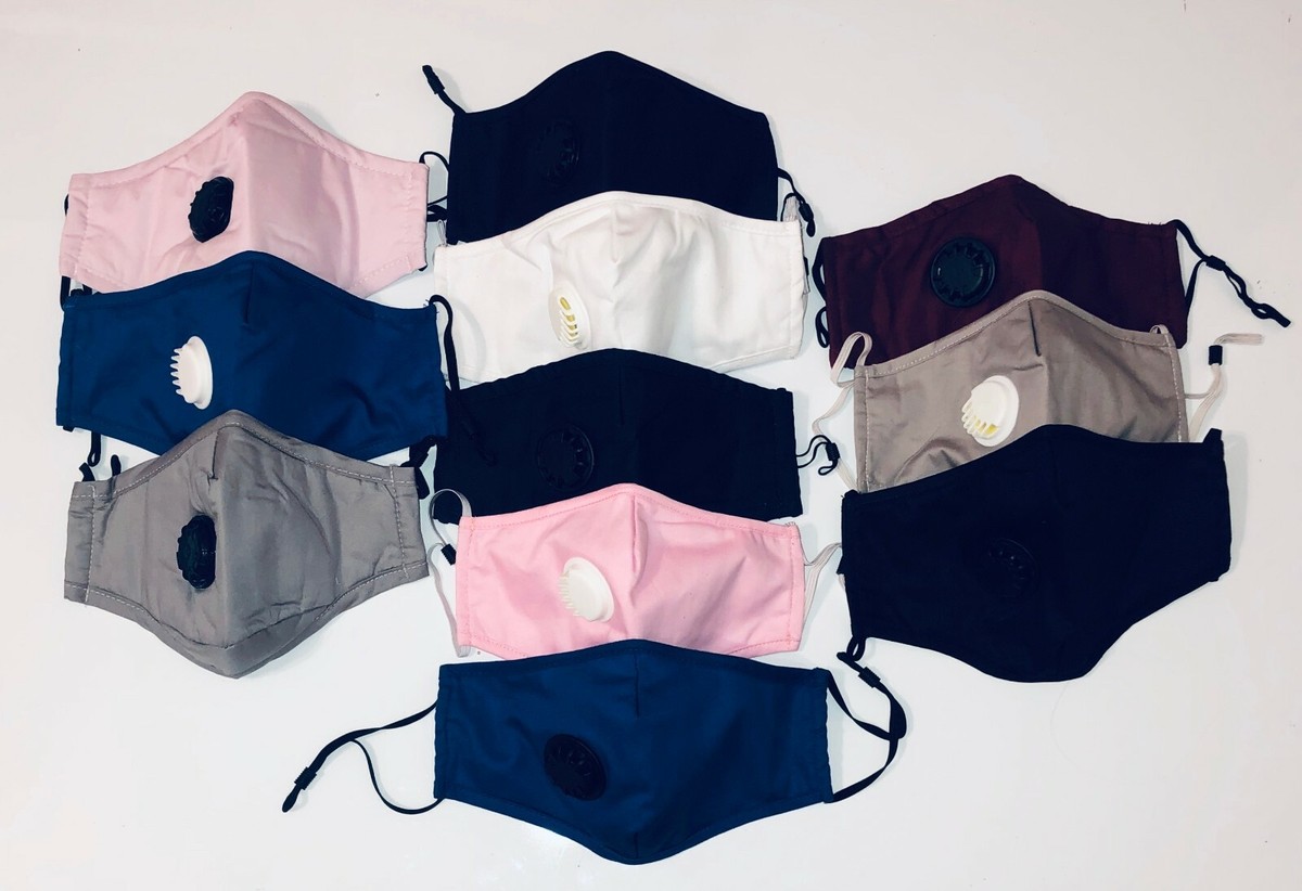 Reusable Cloth Face Mask With PM2.5 Filter & Breathing Valve – Washable, Comfortable, Multi-Color 7 thumbnail image