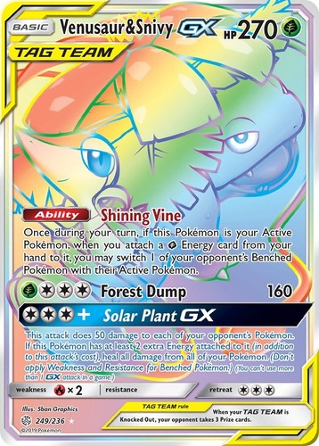 PSA 10 Venusaur & Snivy GX 214 SR AA Pokemon Tag Team Collection