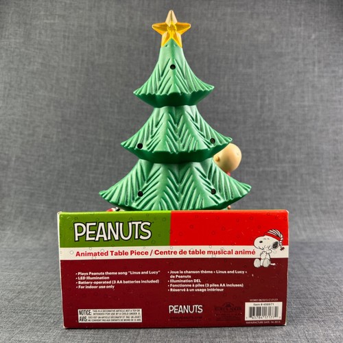 Peanuts Animated Table Piece Charlie Brown Snoopy Decorating Christmas Tree NIB - Picture 7 of 19