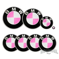For BMW Badges - Gloss Pink - All Models Decals Roundel Wrap Stickers Overlays