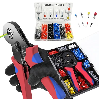 MARKENLOS 1200 teilig Set/ Crimpzange Aderendhülsen Zange 0,5-10mm² Kabelschuhe Presszange