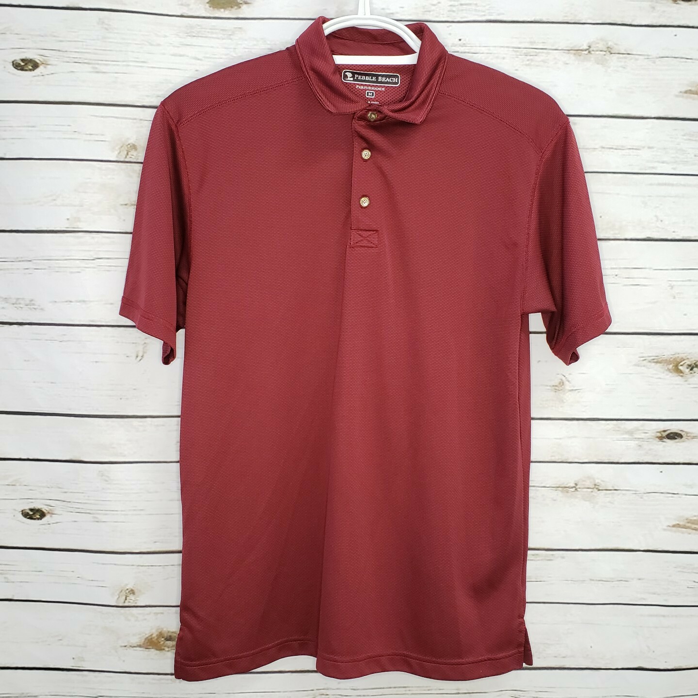 Pebble Beach Performance Size Medium Mens Golf Polo S… Gem